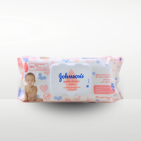 Johnson's Gentle All Over Wipes - 72 Pcs - New Baby Joy